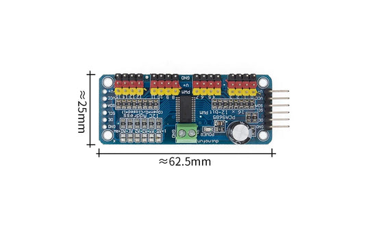 Servo Driver - PCA9685PW 16 Channel 12-Bit PWM